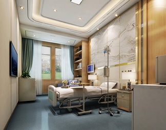 某大型人民医院CAD装饰施工图+效果图