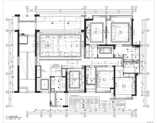 250㎡大平层家装CAD施工图 大平层 家装 私宅 豪宅