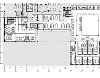 5000㎡两层办公空间CAD施工图 办公室 办公楼 创客中心