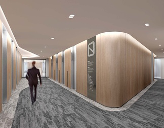 办公大楼标准层电梯厅公区CAD施工图+效果图+材料表  公区 电梯厅 标准层