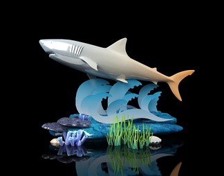雕塑 海洋馆雕塑 鲨鱼