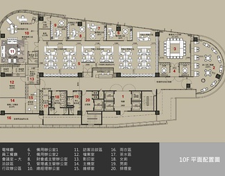 某售楼部（1F)及办公(2-5F)施工图+效果图+物料表  销售中心 办公室 办公空间 售楼处