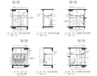 重庆来福士广场项目T3T4办公大堂+电梯厅丨精装修CAD图纸+实景