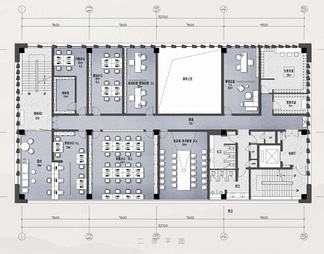 某售楼部（1F)及办公(2-5F)施工图+效果图+物料表  销售中心 办公室 办公空间 售楼处