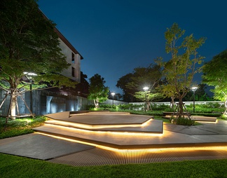 庭院夜景贴图【id:922500】