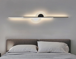 床头壁灯 极简长条黑白超薄灯具客厅沙发卧室背景墙灯