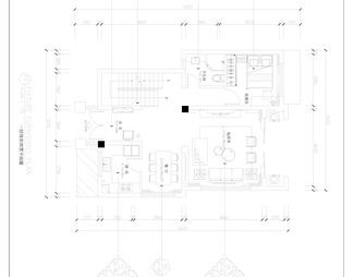 400㎡三层别墅样板间CAD装修施工图+效果图