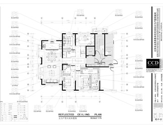 200㎡别墅样板间CAD装修施工图+效果图