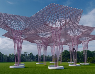 15下载币下载公园异形景观廊架su模型id: 99820812下载币下载爬藤植物