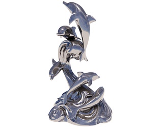 海豚动物雕塑