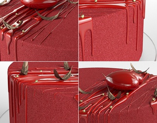 红色红心蛋糕