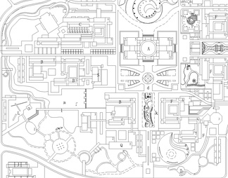 大学园林总平面规划平面图