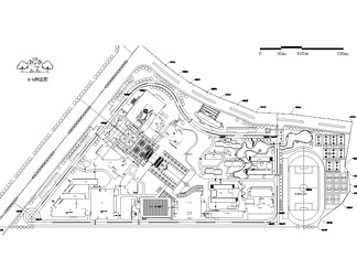 大学园林总平面规划平面图