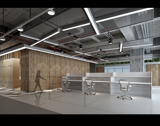 某办公大楼办公楼层及会议楼层CAD施工图+效果图  办公室 会议室