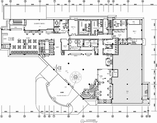 某大型酒店一层大堂&自助餐吧&后勤区CAD施工图