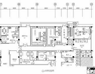 某大型酒店一层大堂&自助餐吧&后勤区CAD施工图