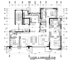 230㎡大平层家装CAD施工图 私宅 豪宅 家居 家装