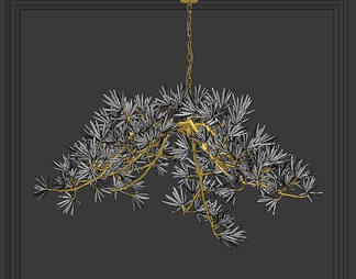 金属松树水晶装饰吊灯