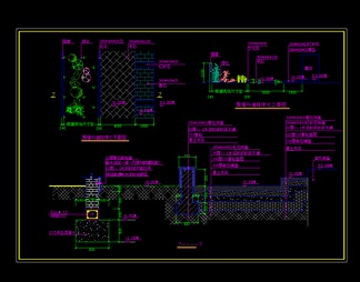某公园围墙和道路绿化详图