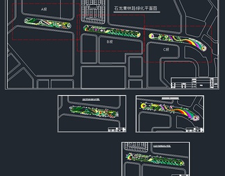 某镇道路绿化设计图