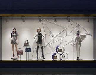 商场女装服装店橱窗3D模型3D模型下载【ID:1003245】