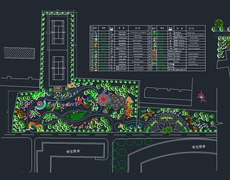 校园广场绿化设计平面图