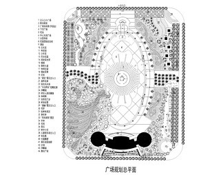 城市综合广场平面规划总平面