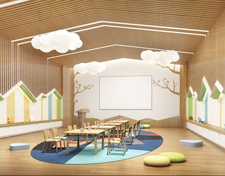 植物主题展厅，幼儿园，娱乐活动教室，多功能教室，自然主题室