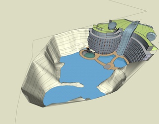 上海松江世茂深坑酒店su模型下载【id:1072557】