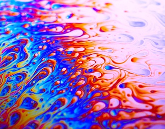 霓虹色彩抽象肥皂泡
