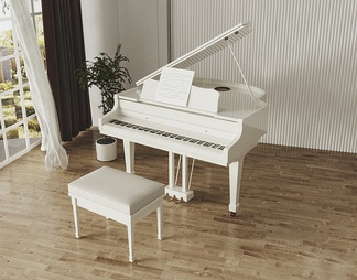 白色钢琴