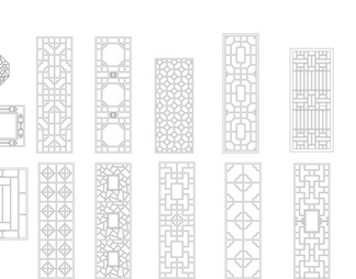 建筑CAD常用窗花类模块