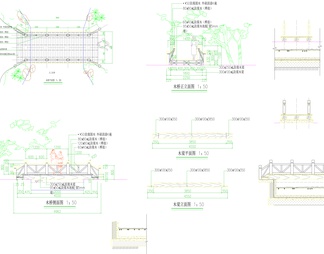 园林木桥施工图