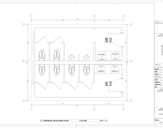 会所售楼部公共卫生间CAD施工图