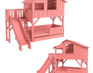 儿童室滑滑梯粉色