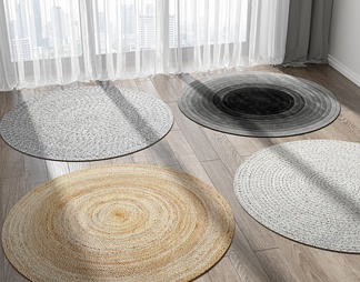 圆形花纹地毯组合