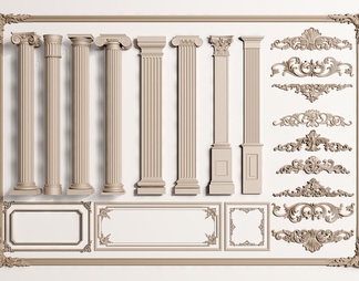 罗马柱 石膏雕花 石膏线条