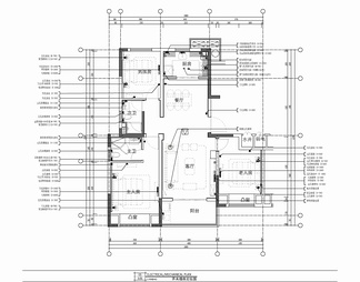 110㎡三居室家装样板房CAD施工图  私宅 平层 家装 样板房