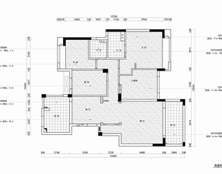 150㎡家装大平层CAD平立面施工图+实景照 私宅 家装 平层 四居室 大宅
