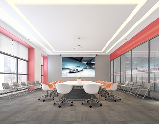 会议室 投影设备 会议桌椅组合