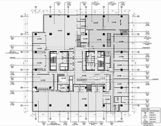 2000㎡办公室CAD施工图+材料表 办公空间 办公区 办公楼