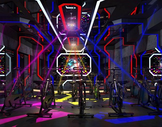 动感单车室健身房器