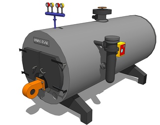 蒸汽锅炉设备su模型下载【id:1239981】