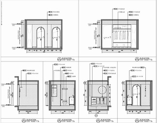 120㎡三居室样板房CAD施工图+物料表 家装 大平层 私宅 样板房 三居室