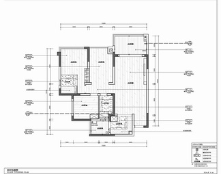 105㎡三居室样板房CAD施工图+物料表 家装 大平层 私宅 样板房 三居室