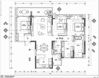 145㎡样板房CAD施工图+物料表 家装 大平层 私宅 样板房 豪宅