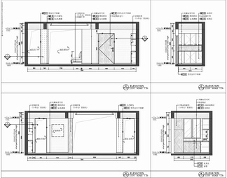 三居室样板房CAD施工图 家装 样板房 私宅