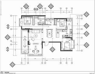 128㎡样板房CAD施工图 家装 样板房 私宅