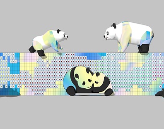 熊猫儿童景墙