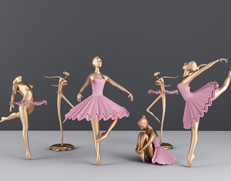芭蕾女士雕塑摆件组合